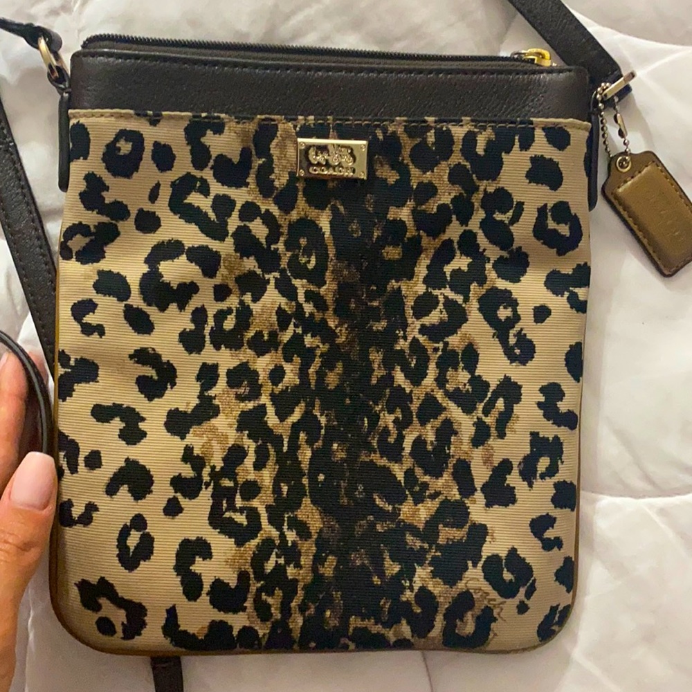 Cheetah print coach bag size small